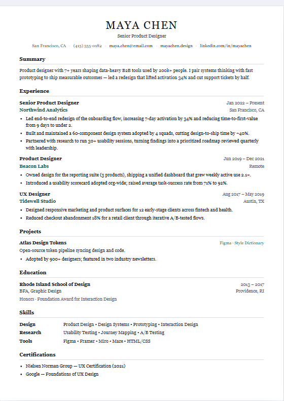 Academic resume template