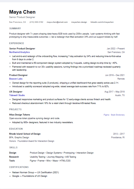 Indigo resume template
