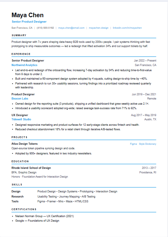 Modern resume template