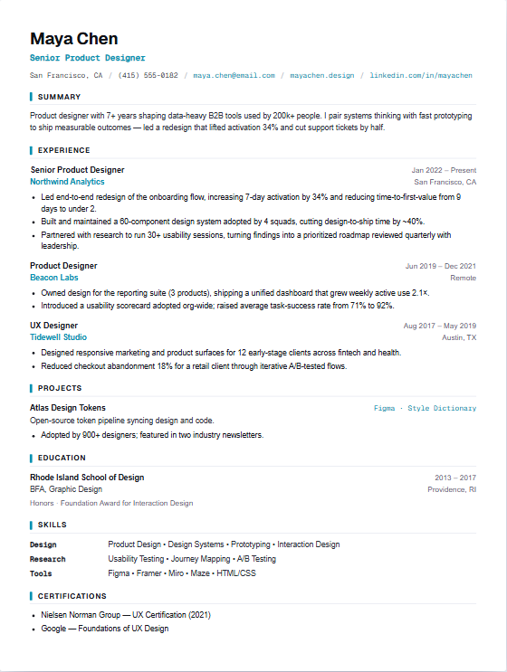 Technical resume template